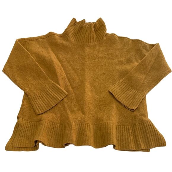 Club Monaco Sweater Womens Small Nomin Yellow Orange Mock Neck Knit Top - Picture 1 of 8